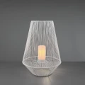 Lampa dekoracyjna zewnętrzna MINEROS Biała wys. 51cm. Efekt płomienia Czujnik zmierzchu RL R55256901 | 4017807492088 noxbox lampynox www.lampynox.pl