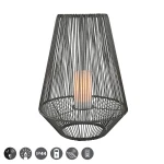 MINEROS Czarna wys. 51cm. Efekt płomienia Czujnik zmierzchu Lampa dekoracyjna zewnętrzna RL R55256911