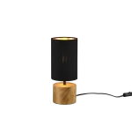 WOODY Czarna / Drewno E14 Lampka stołowa