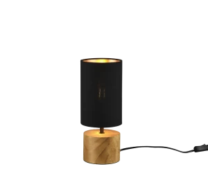 WOODY Czarna / Drewno E14 Lampka stołowa