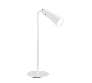 MAXI biały mat LED 4 step dim 2W 3000K ściemnialna Lampka stołowa z klipsem