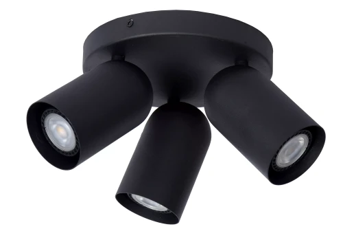 Spot PUNCH czarny Ø 21cm 3xGU10 Lucide 13958/13/30 | 5411212134349 noxbox lampynox www.lampynox.pl