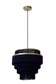 Lampa wisząca FRILLS niebieski | matowe złoto | mosiądz Ø 42cm E27 Lucide 03442/42/02 | 5411212031723 noxbox lampynox www.lampynox.pl