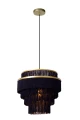 Lampa wisząca FRILLS niebieski | matowe złoto | mosiądz Ø 42cm E27 Lucide 03442/42/02 | 5411212031723 noxbox lampynox www.lampynox.pl