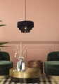 Lampa wisząca FRILLS niebieski | matowe złoto | mosiądz Ø 40cm E27 Lucide 03442/40/02 | 5411212031716 noxbox lampynox www.lampynox.pl
