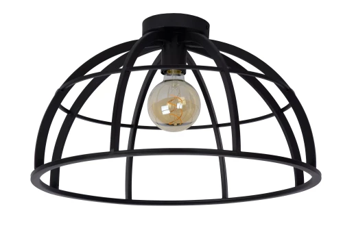 Lampa sufitowa DIKRA czarna Ø 50cm E27 Lucide 76164/50/30 | 5411212761040 noxbox lampynox www.lampynox.pl