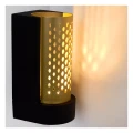 Kinkiet zewnętrzny KIRAN złoty mat | mosiądz | czarny LED 10W 2700K IP65 Lucide 45800/10/02 | 5411212452115 noxbox lampynox www.lampynox.pl