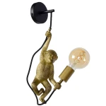 EXTRAVAGANZA CHIMP Czarny | Złoty E27 Kinkiet ścienny