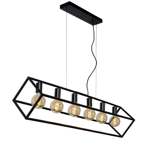 Lampa wisząca FABIAN Czarny 6xE27 Lucide 00425/06/30 | 5411212010810 noxbox lampynox www.lampynox.pl