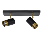 FLORIS Czarny | Matowe złoto | Mosiądz 2xGU10 Spot