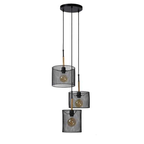 Lampa wisząca BASKETT Czarna 3xE27 Lucide 454590330  5411212451378 lampynox noxbox www.lampynox.pl 1.jpg