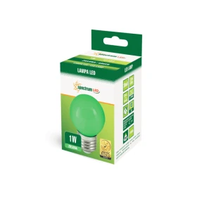 Żarówka Kulka  E27 230V 1W zielona  Spectrum 