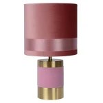 EXTRAVAGANZA FRIZZLE Różowy | Mosiądz śr. 18cm. E14 Lampka stołowa Lucide 10500/81/66