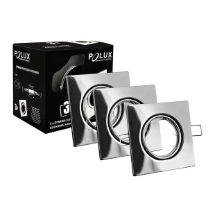 OPIN-IQA90C1 kwadrat chrom trójpak oprawka sufitowa Polux 306944