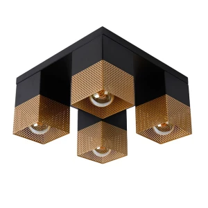 RENATE Złoty mat | Czarny 4xE27 Lampa sufitowa Lucide 21123/04/02
