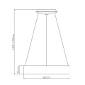 Lampa wisząca TALOWE LED Czarna sr.60cm ściemnialna 39W 3000K Lucide 464004230  5411212460707 lampynox noxbox www.lampynox.pl 6.jpg