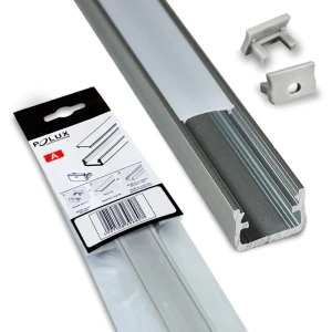 Profil A srebrny aluminiowy do taśm LED 1m - zestaw