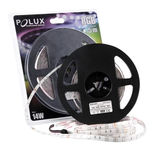 Zestaw: LS5030RGB-5-65 14W 5m IP65 RGB kontroler+pilot, zasilacz pasek LED POLUX 314444