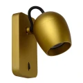 Kinkiet ścienny ściemnialny z włącznikiem PRESTON Złoty mat LED DIM CRI95 5W GU10 2200-3000K Lucide 099270502  5411212092489 lampynox noxbox www.lampynox.pl 1.jpg
