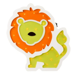 Lew LED lampka drewniana Polux 310620