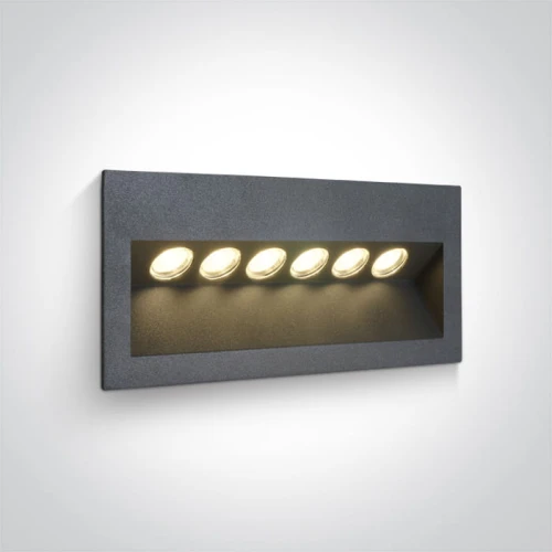 Oprawa zewnętrzna wpuszczana ścienno schodowa Antracyt LED 6x1W 3000K IP65 One Light 68050ANW  5291889043720 noxbox lampynox www.lampynox.pl 1.jpg