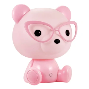 Lampa dekoracyjna LED Miś okularek różowy Polux 