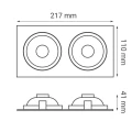 Oprawa podtynkowa STILLO SQ DUE 2x8W 4000K Biała OXYLED DL28 36 4K S biały  5902701451066 lampynox noxbox www.lampynox.pl 3.jpg
