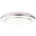 Lampa sufitowa VILMA Biało-srebrna LED 32W Barwa światła zmienna 3000-6000K RGB ściemnialna z pilotem z tylnym podświetleniem Brilliant G97042/58 | 4004353359958 noxbox lampynox www.lampynox.pl